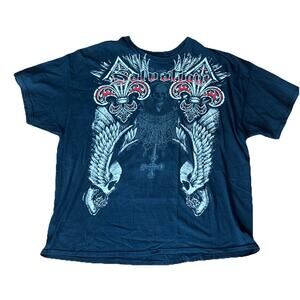 Salvation Shirt Mens 3X‎ Black Skull Graphic Tee Vintage Y2K Grunge Goth Punk